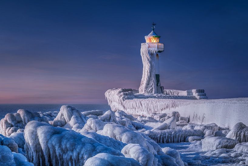 Lighthouse of Sassnitz on Rügen in winter by Voss photography