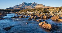 Sligachan river with Black Cuillins; Sligachan; Isle of Skye; Sc