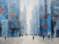 Winter in de stad - Een abstract stedelijk sneeuwlandschap