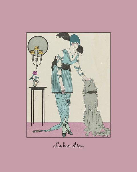 Le bon chien - The sweet dog, imprimé de mode Art Déco par NOONY
