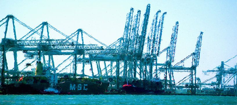 Kranen op de containerterminal von Frans Jonker