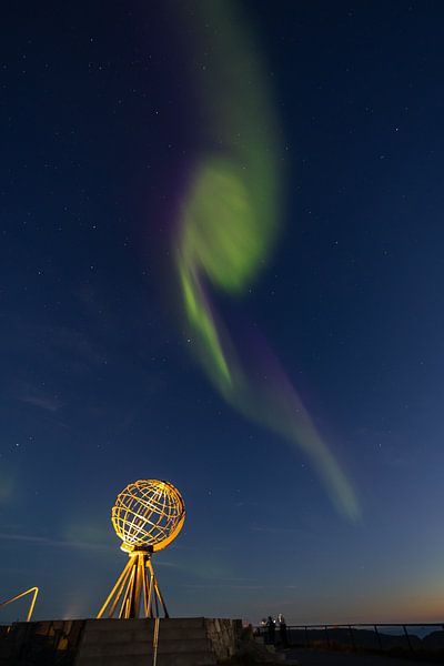 The Northern Lights over the North Cape. by Menno Schaefer
