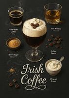 Irish Coffee Poster - Whiskey-Espresso-Creme-Cocktail