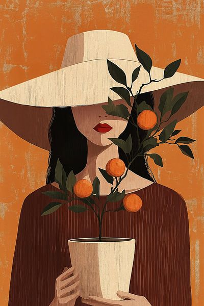 Frau mit dem Zitrusbaum Nr.1 von Studio BB