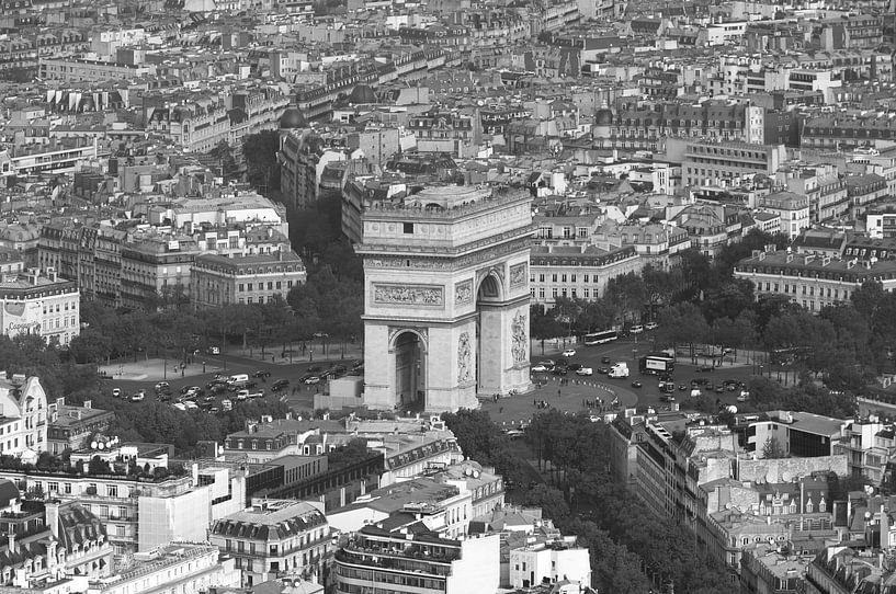 L'Arc de Triomphe à Paris depuis la Tour Eiffel par MS Fotografie | Marc van der Stelt