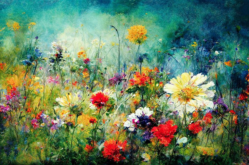 Üppiges Blumenfeld von Bert Nijholt