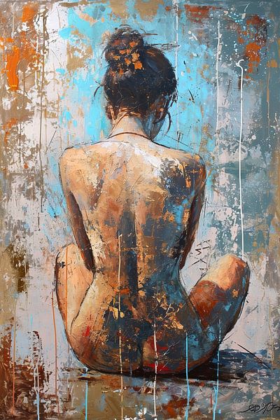 Gilded Unity | Modern Female Portrait by Eye catching paintings