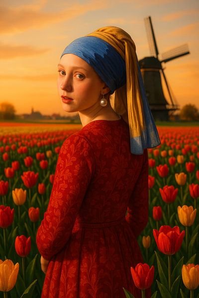Das Tulpenmädchen: Eine moderne Hommage an Vermeer von But First Framing