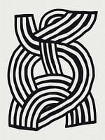 Mid Century Modern Abstrakte Linie Kunst Gemälde