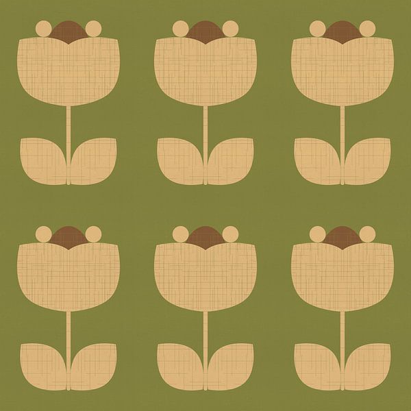 Bloemenpatroon uit het midden van de eeuw van Dina Dankers