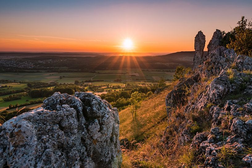 Coucher de soleil sur le mont Walberla par Raphotography