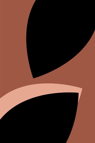 Moderne abstracte boho vormen in roze, terra, zwart nr. 10 van Dina Dankers