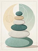 Balanced Harmony - Minimalist Zen Stones Wall Art (en anglais)