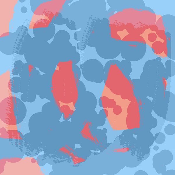 Traumland. Landschaft in Pastelltönen. Moderne abstrakte Kunst in Rosa und Blau von Dina Dankers