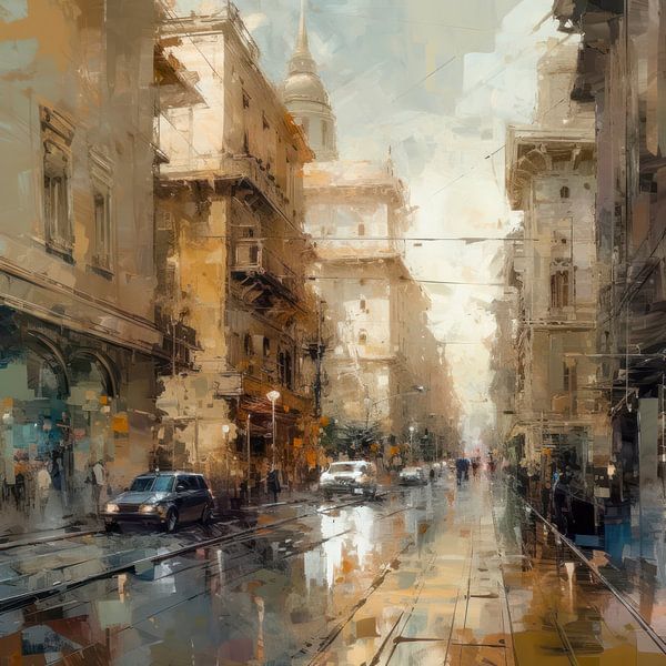 Modern cityscape painting. by AVC Art Studio