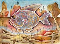 Fliegender Fisch über der Wüste