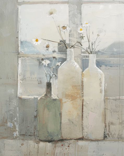 Nature morte de style japonais, couleurs douces par Japandi Art Studio