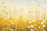 Wilde Blumen in Gold und Weiß, Gustav Klimt