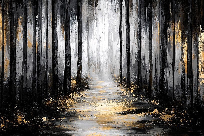 Mysteriöser Wald mit goldenen Details von Imperial Art House