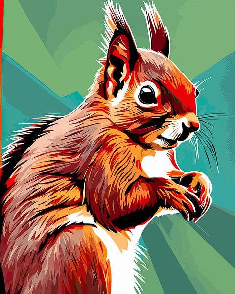 Forest Dancer - Pop Art Eurasian Red Squirrel Illustrationen von SOTA ArtSign