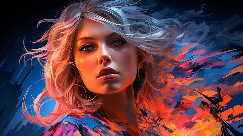 Porträt einer Frau mit bunten blonden Haaren von Animaflora PicsStock