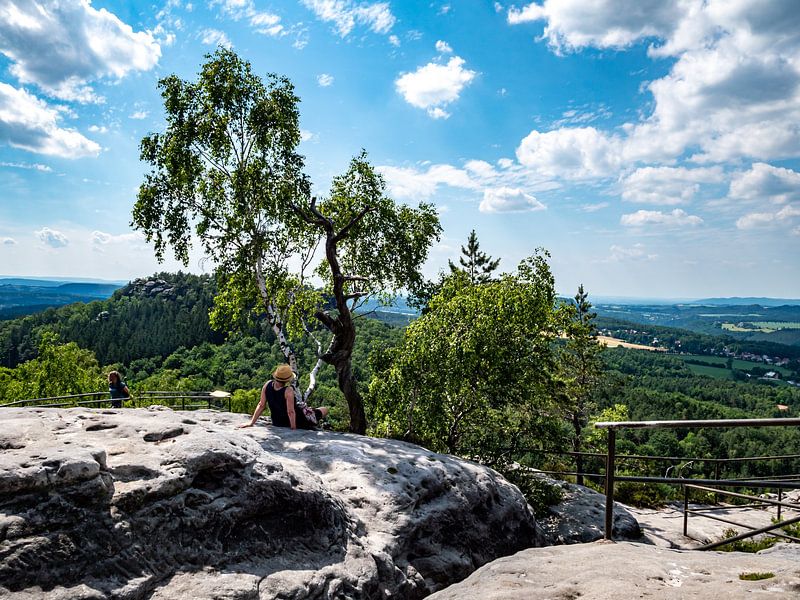 Auszeit auf dem Papststein im Elbsandsteingebirge von Animaflora PicsStock