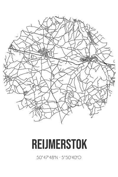 Reijmerstok (Limburg) | Carte | Noir et Blanc par Affiches de lieux
