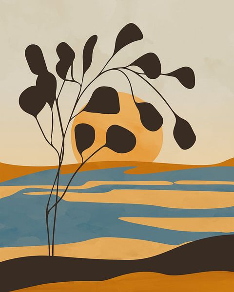 Eucalpytusboom in de zon abstract landschap van Tanja Udelhofen