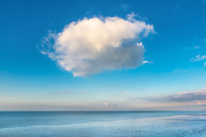 Zomerwolk boven het Wad bij laag water. par Harrie Muis