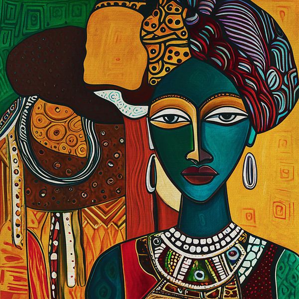 Portrait stylisé d'une jeune femme africaine par Jan Keteleer