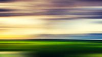 Green Fields and Stormy Skies - Landscape Abstract