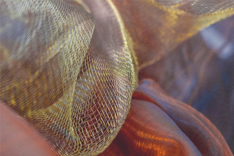 Goldgeflecht und Seide – Struktur und Leichtigkeit im Dialog von Mixed media vector arts