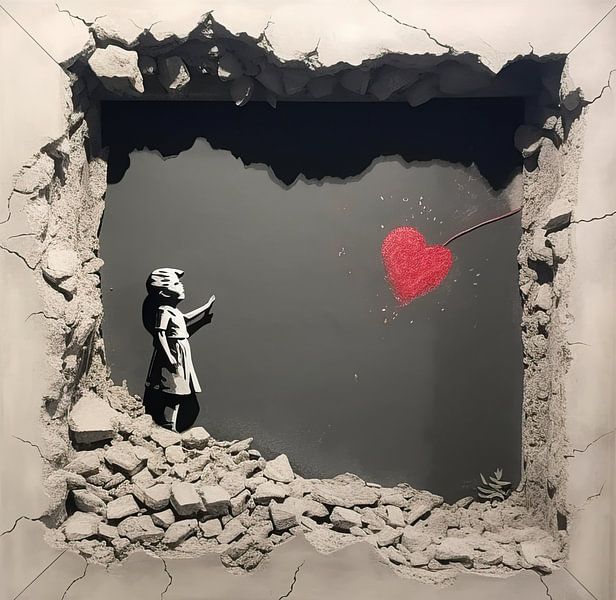 Blick in die Welt von Banksy | Banksy Style | Graffiti von Blickfänger Gemälde
