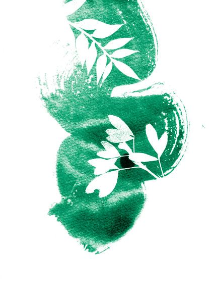 Abstract Green Leaves by Lies Praet