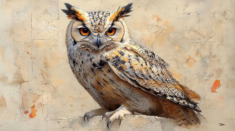 owl - little owl by Gelissen Artworks