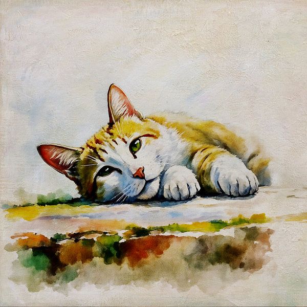 chat qui se réveille par Jan Keteleer