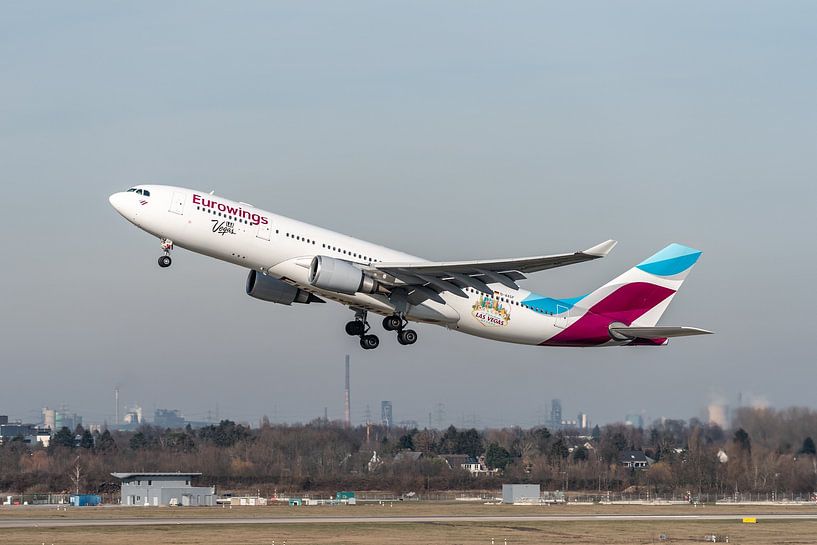 Airbus A330 van Eurowings met Las Vegas stickers. van Jaap van den Berg