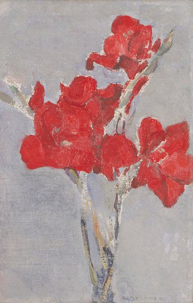 Red Gladioli, Piet Mondrian by Masterful Masters
