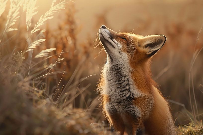 Beautiful red fox enjoying the evening sun by Christian Müringer