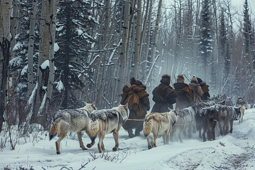 Wölfe im Schnee auf Expedition von Egon Zitter