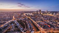 Den Haag vanuit de lucht tijdens zonsondergang - De foto is genomen vanaf de Haagse toren