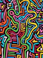 Peinture abstraite colorée | Danse des lignes