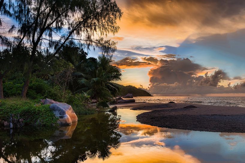 Seychellen Sonnenuntergang von Voss Fine Art Fotografie