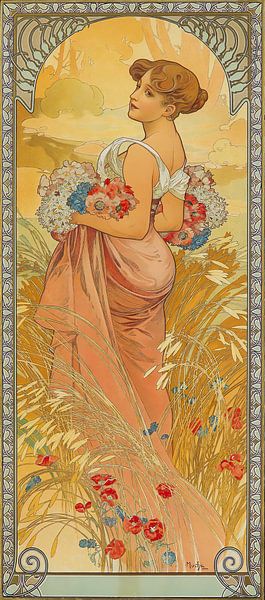Sommer, Alphonse Mucha (Serie Jahreszeiten) von Meisterhafte Meister