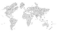 Typographic World Map | Dutch