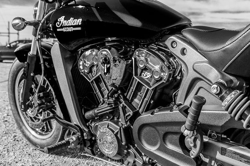 Indian Scout Rot Schwarz Motor von Westland Op Wielen