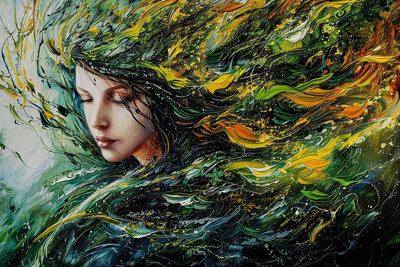 abstract portret van vrouw van Egon Zitter