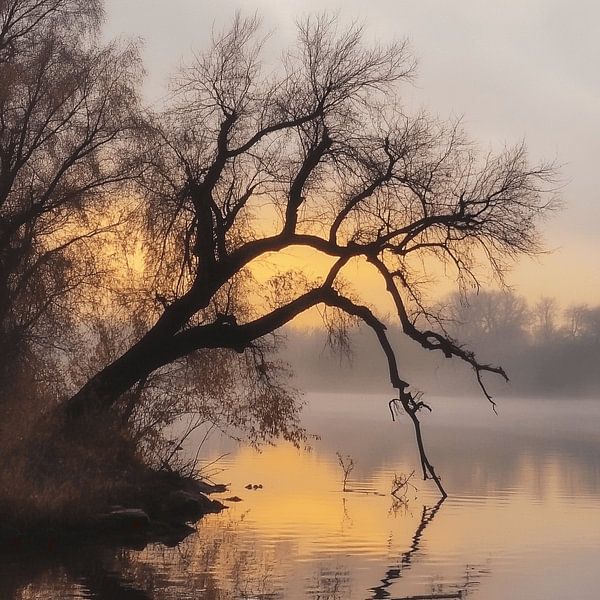 Tree on the Water | Restful Landscape by Karina Brouwer