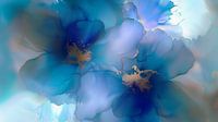 Azure Elegance Abstract Flowers 002