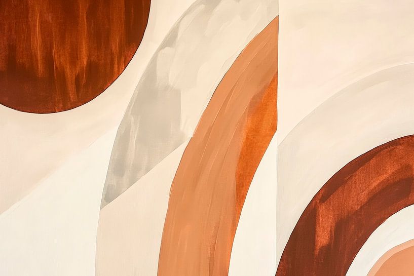 Wellen aus Erdtönen – Abstrakte Komposition von Poster Art Shop